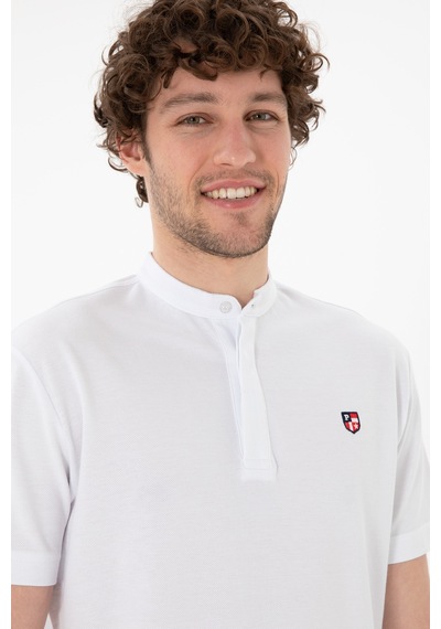 U.S. Polo Assn. Erkek Regular Fit Hakim Yaka Beyaz Basic Tişört 50305914-VR013 U.S. Polo Assn. Erkek Regular Fit Hakim Yaka Beyaz Basic Tişört 50305914-VR013