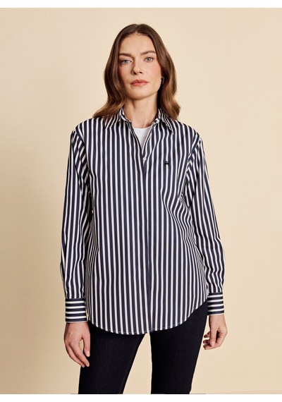 Brooks Brothers Lacivert Kadın Regular Fit Çizgili Gömlek Bbfw26fsh007