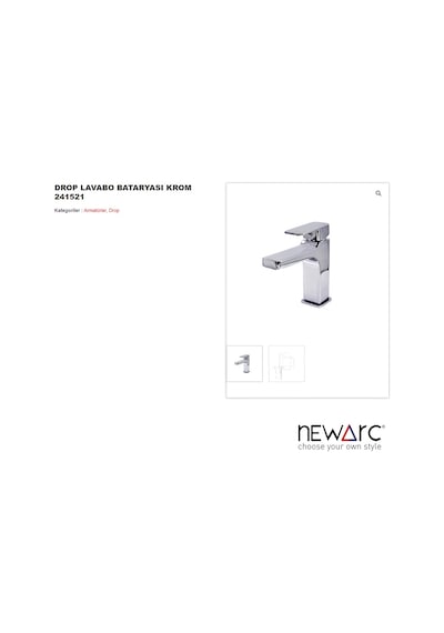 Newarc Drop 241521 Krom Lavabo Bataryası