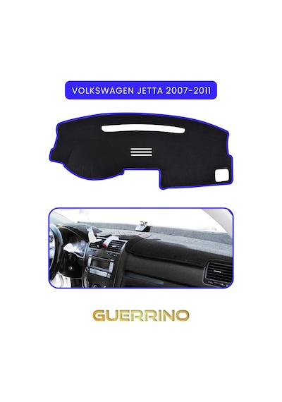 Volkswagen Jetta 2007-2011 Torpido Koruma Halısı Mavi Kenar