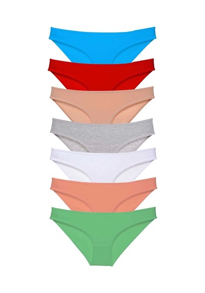 Royaleks 7 Adet Süper Eko Set Likralı Kadın Slip Külot Set 4 Çok Renkli