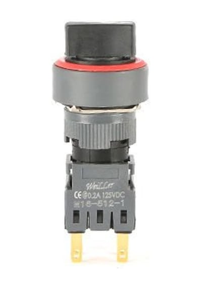 Ø16mm 1-0-2 Kayıcı Yuvarlak Mandal Buton 2NO+2NC
