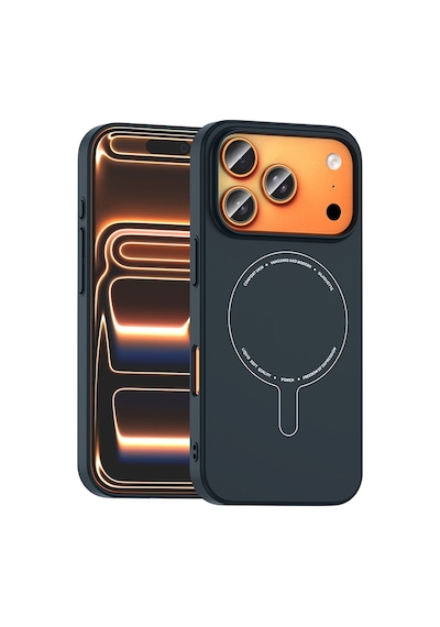 Maks Technology iPhone Uyumlu 17 Pro Max Kılıf M-safe Şarj Özellikli Kamera Korumalı Mkst Elio Sert Pc Kapak - Lacivert