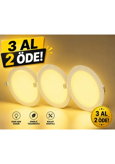 Ct-5169 Led Panel 18w 3000k Gunışığı 3 Adet Beyaz