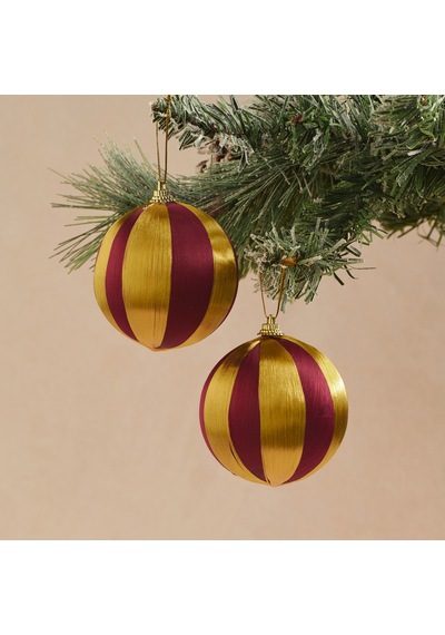 Karaca Home New Year 4'lü Ağaç Süsü Kırmızı Gold Diğer