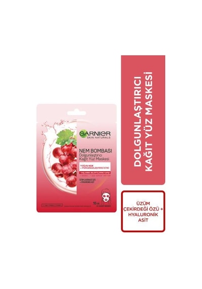 Garnier Nem Bombası Dolgunlaştırıcı Kağıt Yüz Maskesi