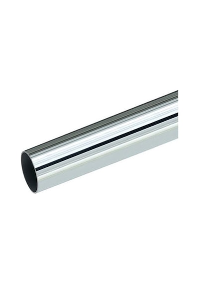 Metal Yuvarlak Krom Mobilya Askı Borusu 120cm 2 Adet Ayaklı Kapalı Flanş-1 Adet Boru Çap:25mm Gri