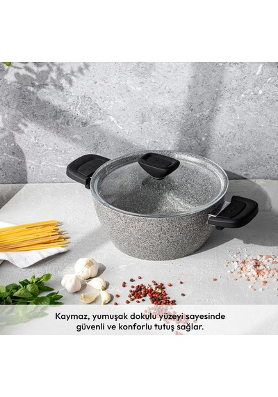 Emsan Fortis 12 Parça Granit Tencere Seti Gri