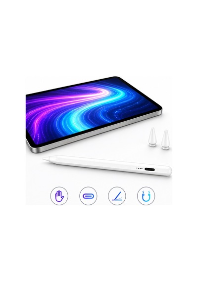 İpad Pro 11 M4 İle Uyumlu Notepen Gen3 Stylus Kalem Avuç İçi Algılama Eğim Destekli Beyaz