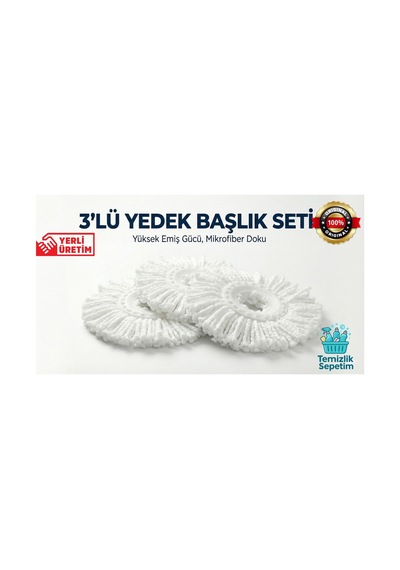Orijinal Mikrofiber Yedek Mop Başlığı - 3'lü Avantaj Paketi