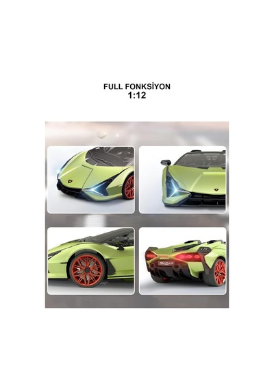 Uzaktan Kumandalı Şarjlı Işıklı Full Fonksiyon Lamborghini Sian Radstar Oyuncak Araba Yeşil Yeşil