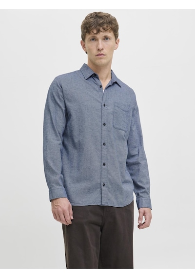 Jack & Jones Erkek Dügme Kapamali %100 Pamuk Gömlek - Classic - 12278416 Faded Denim