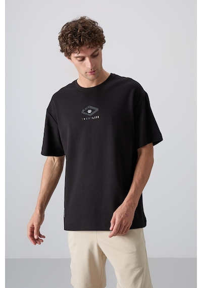 Tommy Life Siyah Pamuklu Kalın Yumuşak Dokulu Oversize Fit Baskılı Erkek T-shirt - 88325 Siyah Tommy Life Siyah Pamuklu Kalın Yumuşak Dokulu Oversize Fit Baskılı Erkek T-shirt - 88325 Siyah