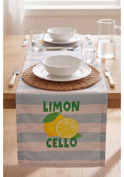 Limon Cello Baskılı Runner 40x140 Cm Çok Renkli
