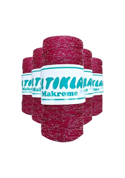 5 Adet Polyester Simli Makrome İpi Sg-1845 Çok Renkli