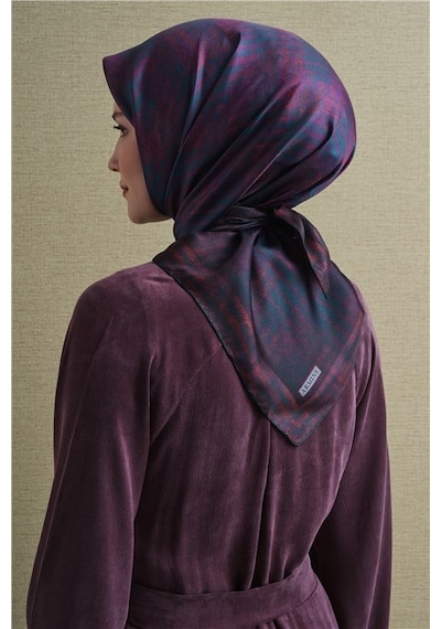 Armine Saf İpek Twill Eşarp 9628d 05 Koyu Mürdüm Mor