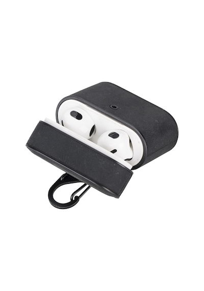 Casquet Apple Uyumlu AirPods 3.nesil Deri Kılıf G1 Siyah Siyah