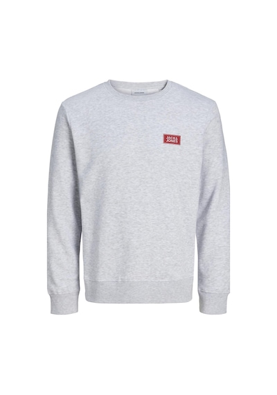 Jack & Jones Jjrush Erkek Sweatshirt Bisiklet Yaka Rahat Günlük Pamuklu Gri
