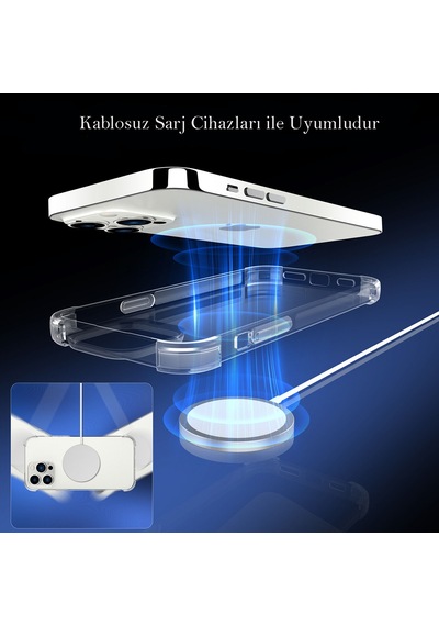 Apple Uyumlu iPhone 14 Pro Max Kapak Antishock Airbag Köşe Korumalı Silikon Şeffaf Kılıf