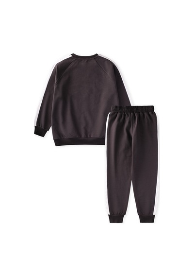 Cigit Erkek Çocuk Baskılı Sweatshirt Takım 8-12 Yaş Antrasit