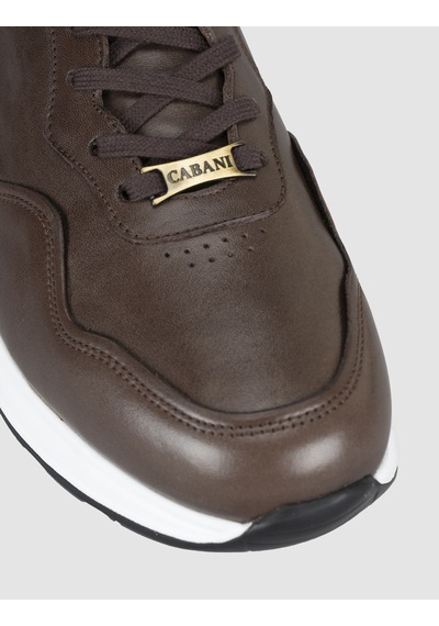 Cabani Kahverengi Hakiki Deri Erkek Casual Sneaker
