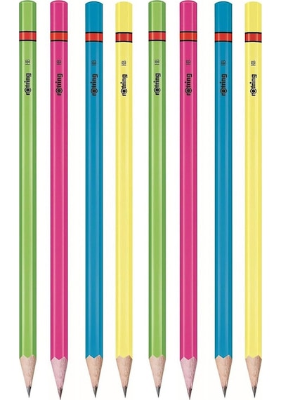 Rotring Neon Kurşun Kalem 8 Li 1 Paket Renkli Kurşun Kalem Mavi Yeşil Sarı Pembe Hb Kurşun Kalem Çok Renkli