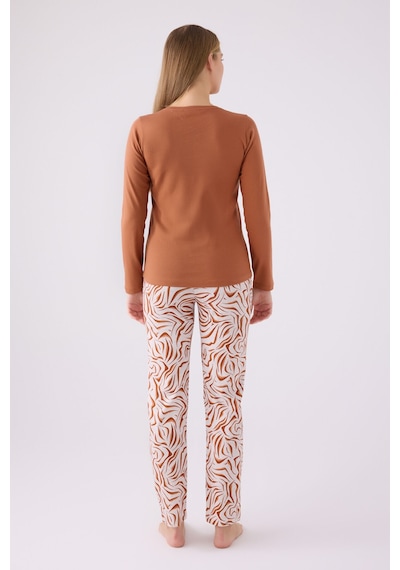 Pierre Cardin Kadın Kahverengi Pijama Takımı Pc8862-s-v1 Kahverengi