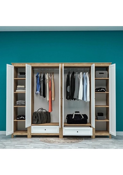 Coco 6 Kapılı Gardırop Mdf Sis Gri Coco 6 Kapılı Gardırop Mdf Sis Gri