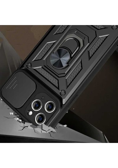 Apple Uyumlu iPhone 13 Kızaklı Kamera Korumalı Tank Kılıf
