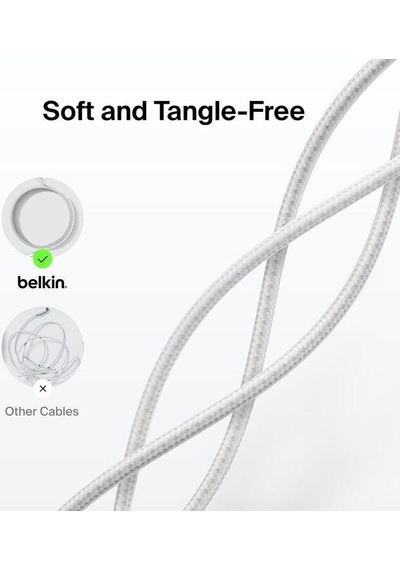 Belkin Cab025hq2mwh Boostcharge Pro 240w Usb-c To Usb-c Örgülü Kablo 2m - Beyaz