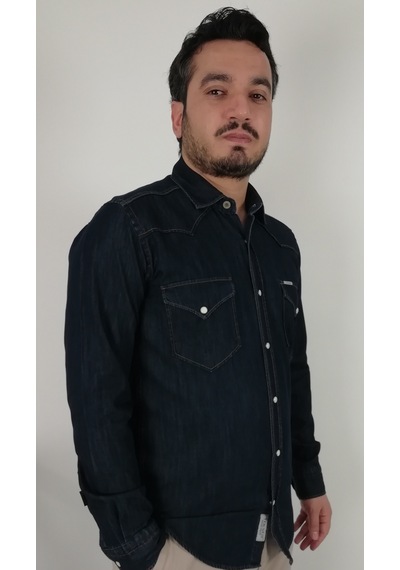 Tousus Slim Fit Western Kot Erkek Gömlek Slm-2022-tss Lacivert