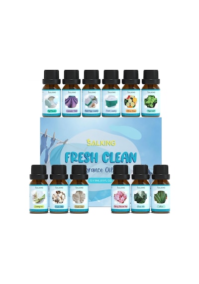 Salking Temiz Uçucu Yağ Seti 12x10ml, Aroma Terapisi İçin Ferahlatıcı Doğal Kokular