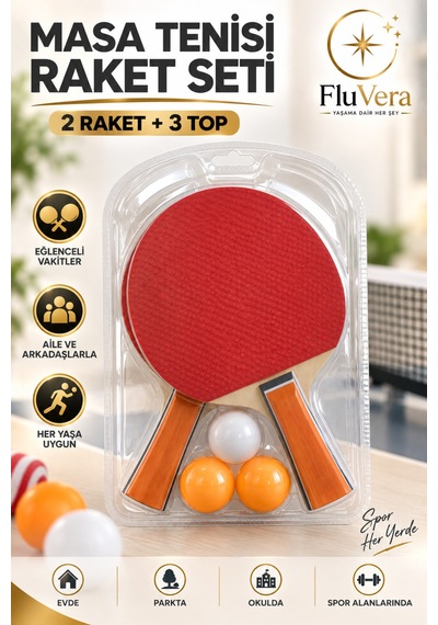 Masa Tenisi Raket Seti 2 Raket 3 Top Pinpon Raket Takımı Masa Tenisi Seti