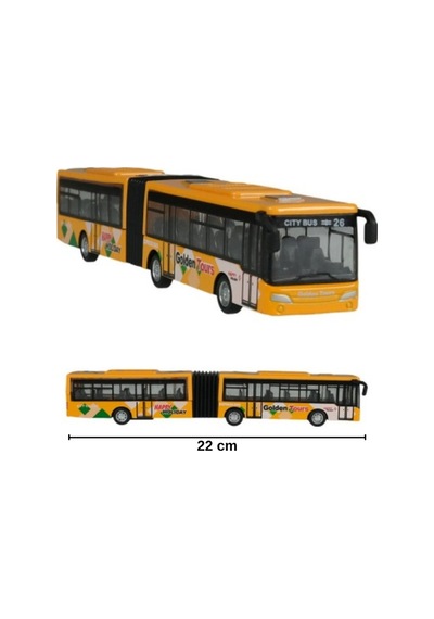 Metal Gövdeli Körüklü Otobüs 1:50 Ölçek Diecast Oyuncak Araç 22 Cm Çok Renkli