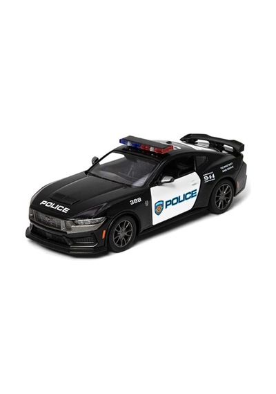 Kinsmart Çek Bırak 2024 Ford Mustang Dark Horse Police Polis Arabası 1:38 Ölçek