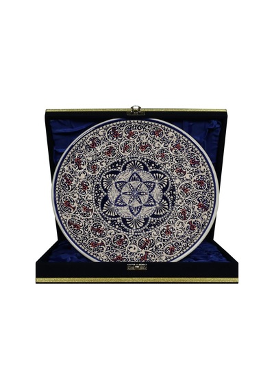 E38 El İşçiliği Çini Tabak 25 Cm - 6685
