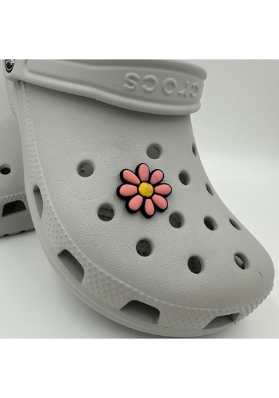 Crocs Terlik Süsü Ve Aksesuarı , Çanta Süsü Jibbitz 3d Renkli Papatya 08 Logo Aksesuar Mor-kiremit-siyah