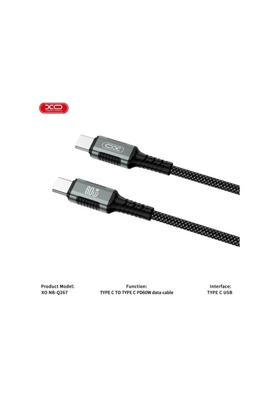 Özel Üretim Destek Bileşen Ürün Nb-q267 60w 1 Metre Type-c To Type-c Kablosu
