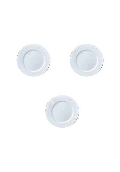 Kullan At Parti Davet Sunum Servis Plastik Sert Mika Tabak - 26 Cm. - Beyaz - 6 Adetlik 3 Paket