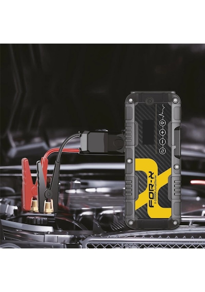 For-x Taşınabilir Şarjlı Jump Starter - For-x X-12000a Akü Takviyesi + Lastik Şişirici + Powerbank +