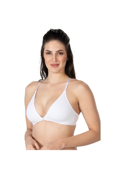 Beyaz Mı Emay 1416 Modal Cotton Önden Açmalı Sporcu Sütyen Beyaz