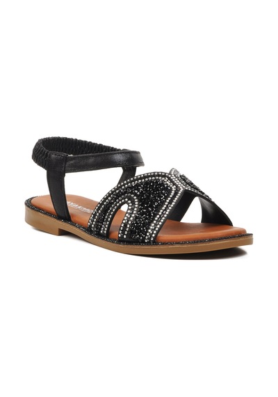 Siyah Kadın Düz Sandalet 286069 Z Siyah