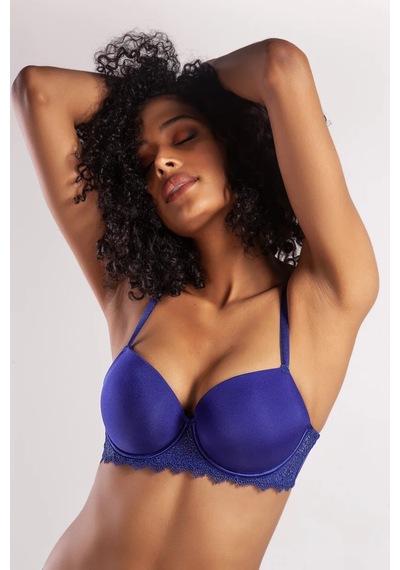 Melonika Golshan Garland Big Size Plunge Bra, Saks Mavi Konforlu Ve Şık Sütyen Çok Renkli