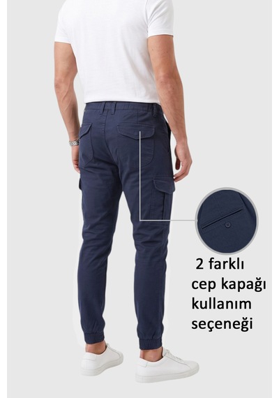 Deepsea Erkek Slim Fit Likralı Petrol Mavisi Kargo Jogger Pantolon İpli Bel Lastikli Paça 1601569 Deepsea Erkek Slim Fit Likralı Petrol Mavisi Kargo Jogger Pantolon İpli Bel Lastikli Paça 1601569
