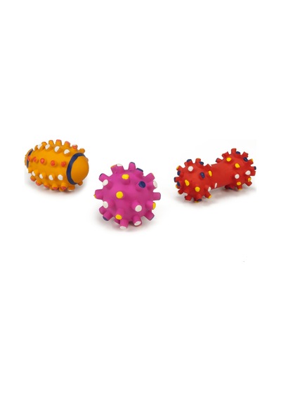 Beeztees Köpek Oyuncağı, Sesli, Top Ve Dambıl, Lateks, Çeşitli Renklerde, 10,5cm