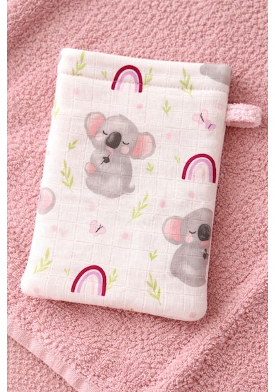 Heianmono Kundak Bebek Banyo Havlusu Dışı Müslin İçi Havlu (%100 Pamuk) (75x75 Cm) (Pembe) (0 - 24 Ay)