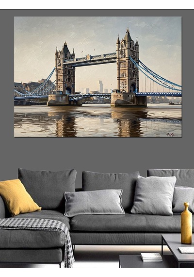 Ahşap Tablo Londra Tower Bridge Şehir Manzarası