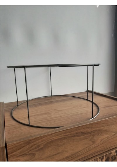 Hobi Abajur Ve Lambader Teli Çemberi 40 Cm Çap 20 Cm Yükseklik Büyük Boy Siyah