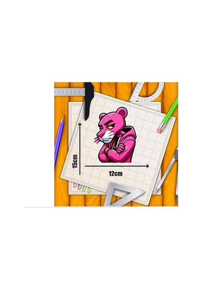 Pembe Panter Motorsiklet,cam, Laptop, Kask, Araba Sticker 15x12 Cm