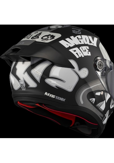Axxis Fenix Angry Face Kask Mat Siyah Gri